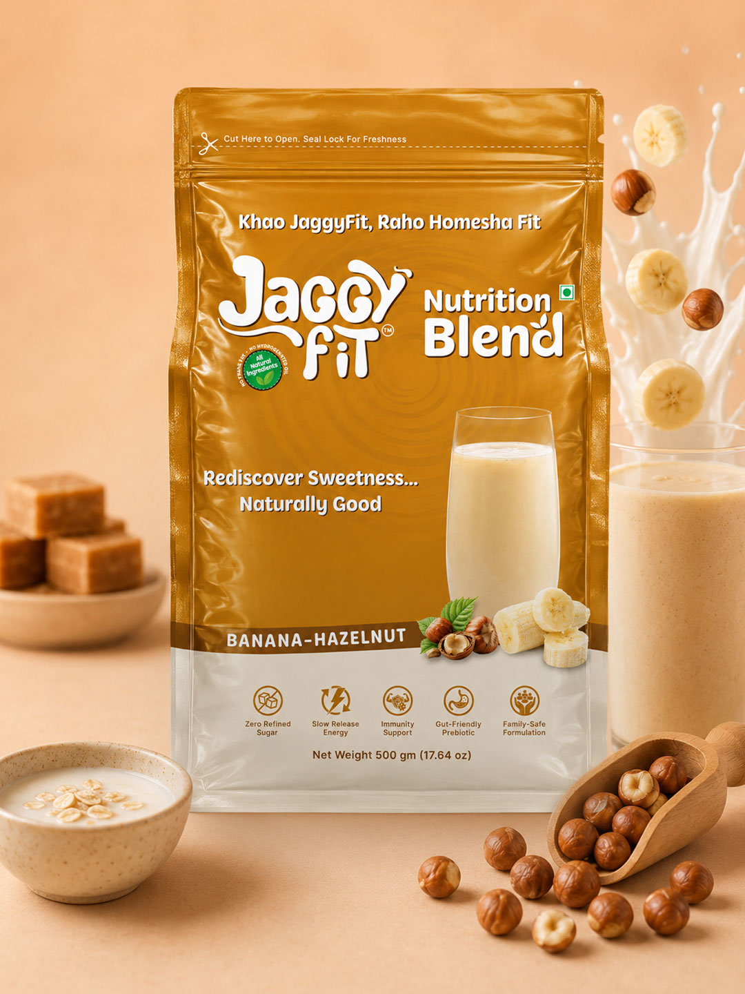 Banana Hazelnut - JaggyFit Nutrition Blend (500g)
